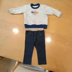 ミキハウス トレーナー&デニム風パンツセット 80cm
