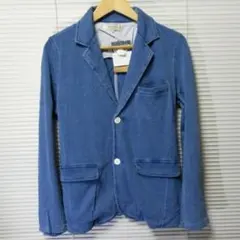Mサイズ新品 インディゴ染めカットデニムテーラードJKT BLUE