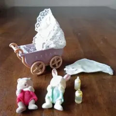 シルバニアファミリー 二人用ベビーカーと うさぎの赤ちゃん・くまの赤ちゃんセット