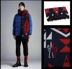 MONCLER 幾何学模様スカーフ☆美品！おしゃれ・大判マフラー