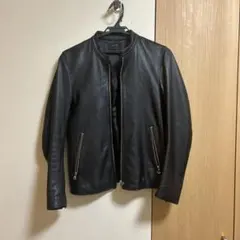 STUDIOUSブラックレザーライダースジャケット羊革黒サイズ2ストゥディオス