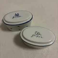 ガーリックポット ジンジャーポット 2個セット 陶器製 ホワイト　蓋付きのサムネイル