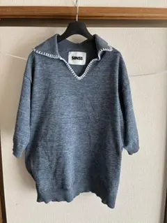 SINSSニットポロ【ブルー】