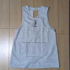 ストライプエプロン 前面ポケット付き