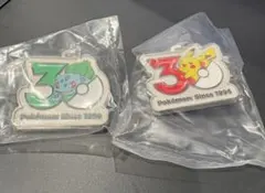 ポケモン 30周年 メタルチャームマスコット　ピカチュウ フシギダネ