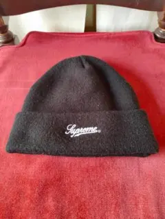 シュプリーム両面刺繍プリントアクリルニットキャップ黒美品57から59センチ