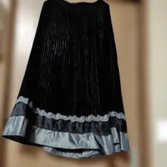 ブラックベルベットフレアスカート☆試着のみ