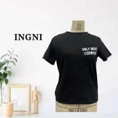 zk599【M】INGNI 前プリント クルーネック ポケット付き カジュアルのサムネイル