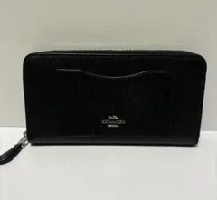 【新品未使用】 COACH 長財布 ブラック 黒 シルバー レディース メンズ