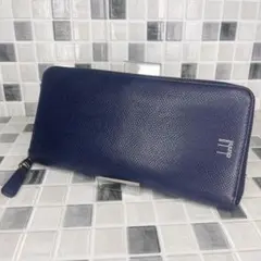 未使用 ポールスミス エンボス ラウンドファスナー 長財布 ネイビー