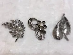 ブローチ3点セット パール装飾　美品