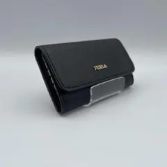 【FURLA（フルラ）】キーケース 6連 ブラック レザー ゴールドロゴ