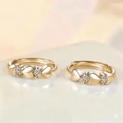 金アレ対応 ハート フープピアス 小ぶり 上品 サージカルステンレス