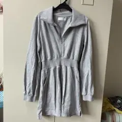 AIR SPACE LADY グレー ジップアップワンピース M