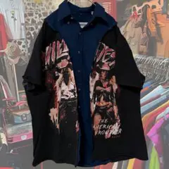 Tシャツ×シャツ　パッチワーク　リメイク　オーバーサイズ　カウボーイ　ウエスタン