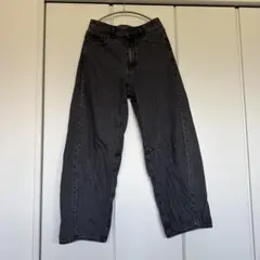 GU ブラック バレルレッグジーンズ M
