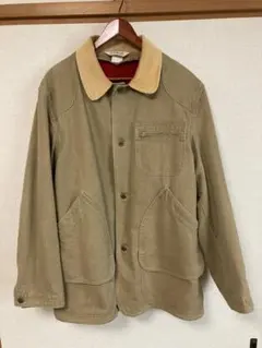 ベージュ コーデュロイ襟 コットンジャケット