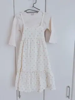 プティマイン　七分袖　花柄ワンピースインナーセット