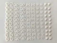 パールパーツ ネイルパーツ デコパーツ ハートパーツ リボンパーツ 合計100個