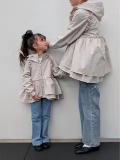 親子ペア フリル付きマウンテンパーカー