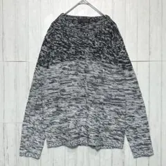 美品　キュービックシュガー　長袖セーター　ブラック【M】　クルーネック　メンズ