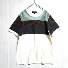 SHIPS JET BLUE 半袖 コンビネーションTシャツ S 異素材仕様のサムネイル