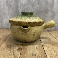 2F 【昭和レトロ】佐治陶器 伊賀焼 土鍋 急須型 炊飯鍋 緑彩釉 和モダン 2F 【昭和レトロ】佐治陶器 伊賀焼 土鍋 急須型 炊飯鍋 緑彩釉 和
