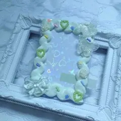 ハンドメイド　硬質ケース　トレカケース　ホイップデコ　推し活　緑