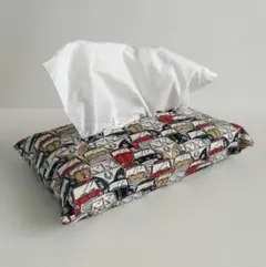 【箱なし用М】外れにくい♪レトロ車柄ティッシュカバー ソフトパック用 М