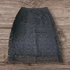 UNIQLO/ユニクロ　スカート　レース　黒ブラック　入学式　冠婚葬祭