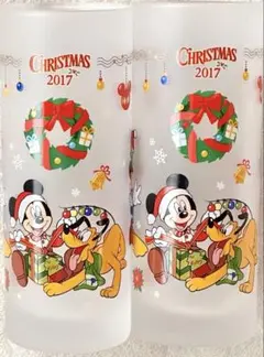 【新品】ミッキー ミニー グラス 2個セット2017年　クリスマス　アンバサダー