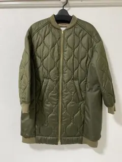 【美品】trois トロワ キルティング ロングブルゾン コート カーキ