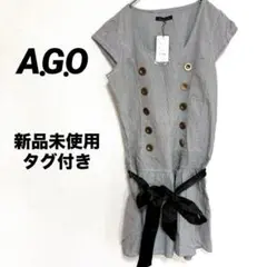 2299M【新品】 A.G.O 半袖チュニック　ミニワンピ　カットソー トップス