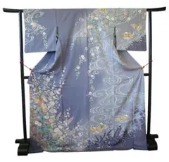 美品 ロング寸 極上一越地 本加工染 附下げ・訪問着（正絹）HH2295-A