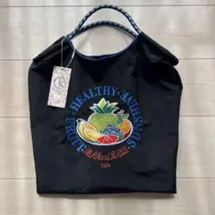 D.KELLY トートバッグ フルーツ刺繍 ブラック