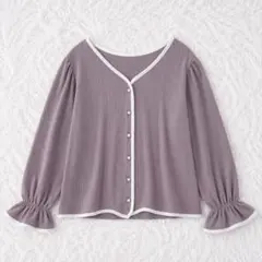 ✨新品✨クレット アソートボタンキャンディスリーブ長袖カーディガン くすみピンクのサムネイル