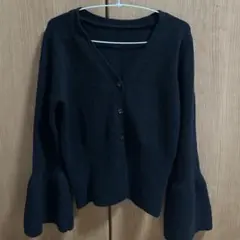 【select MOCA】ベルスリーブVネックニットカーディガン