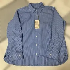 無印良品　洗いざらし　ブロードレギュラーカラー長袖シャツLサイズ