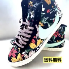 1回のみ使用】NIKE ナイキ スニーカー 花柄 総柄 レディース 25.5