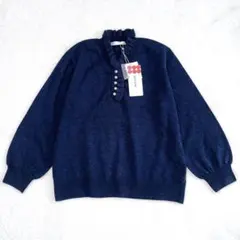 t343／新品タグ付 ドゥクラッセ ミックスウール・立ち衿 大きいサイス XXL