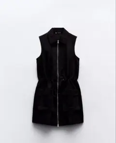 ZARA ブラックノースリーブワンピース XS ダク付き