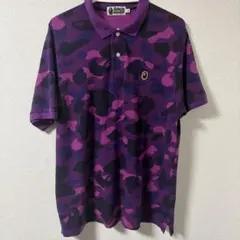 A Bathing Ape パープルカモ ポロシャツ