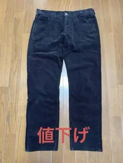 コーデュロイストレートパンツ 黒
