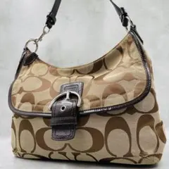 希少COACH ホーボー シグネチャーパッチワーク ワンショルダーバッグ