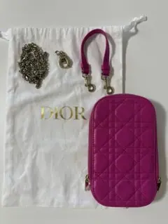 【希少】Dior ディオール フォンホルダー ピンク カナージュ