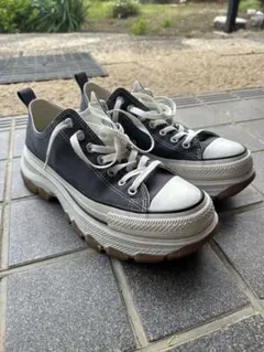 コンバース スニーカー 厚底 ローカット グレー 27.5cm
