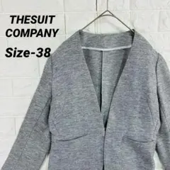 ザスーツカンパニー ノーカラージャケット グレー 38 Mサイズ　洗える