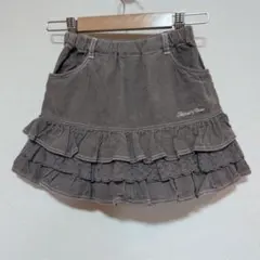 メゾピアノ フリル付きスカート グレー