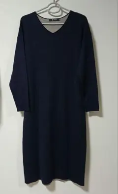 nano universe ニット ワンピース　フリーサイズ　ネイビー