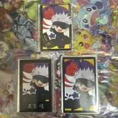 呪術廻戦　コトブキヤ　花札缶バッジ　クリアカード　フォトカード　五条悟3種セット